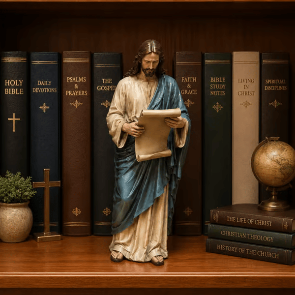✝️Jesus Figurine Bookshelf Decor Set🙏Sacred Companions for Your Daily Walk of Faith📚💋