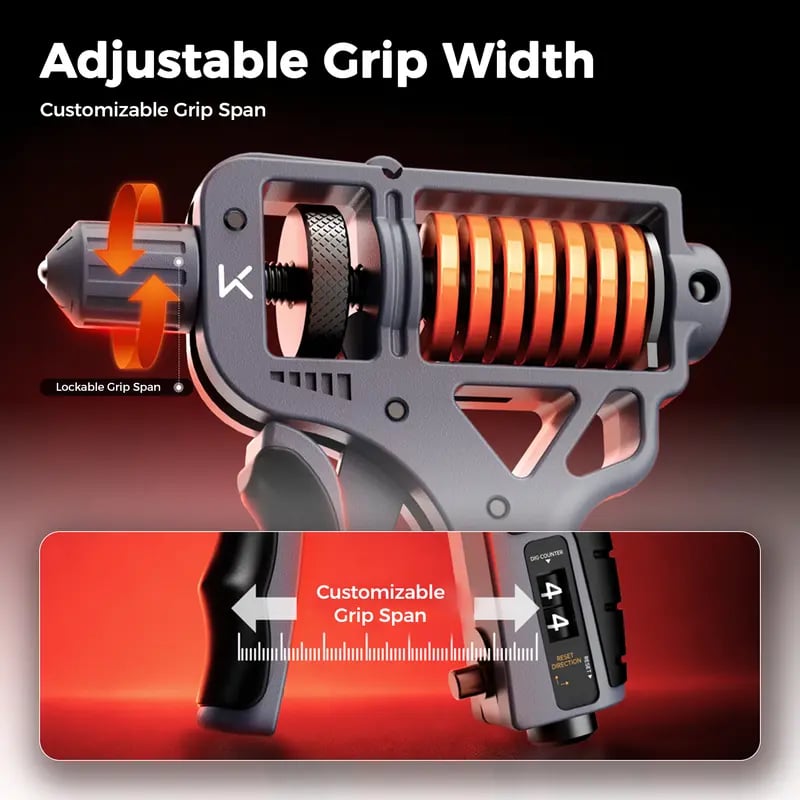 💪Ergonomic Adjustable H-Grip Hand Trainer – Forearm Strengthener with Counter for Therapy & Stress Relief💋