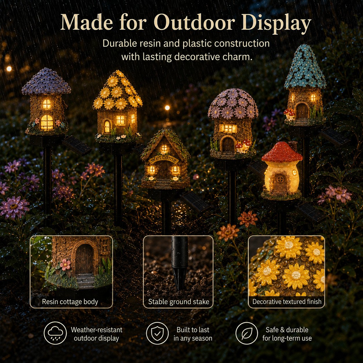 🍄🏠Solar Fairy-Tale Mushroom Cottage Garden Light🏆