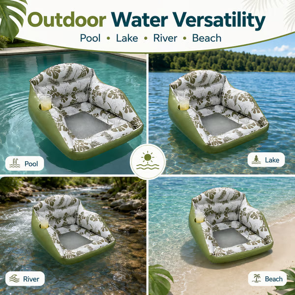 🛋️🏊‍♀️ 3-in-1 Inflatable Pool Lounge Chair🏆