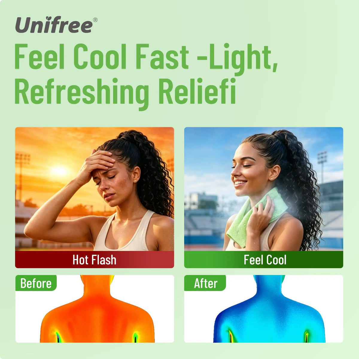 Unifree Cooling Towels & XL Menthol Cooling Wipes for Summer Heat, Sports, Travel & Outdoor Relief💋