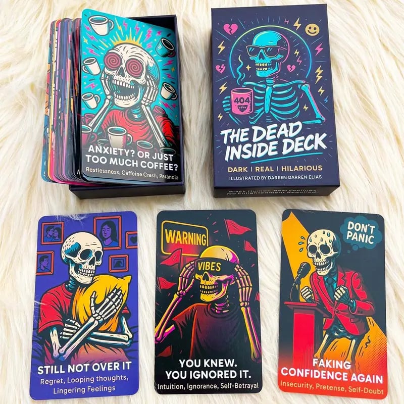 💀The Dead Inside Deck — 54 Cards of Skeletal Divination for the Emotionally Unstable | Spiritually Exhausted & Humorfully Unhealed🏆