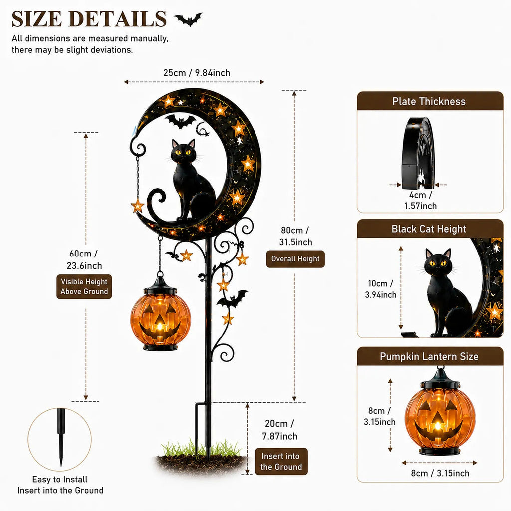 🌙 Solar-Powered Black Cat Garden Stake Light – Create a Magical Halloween Glow in Your Yard💋