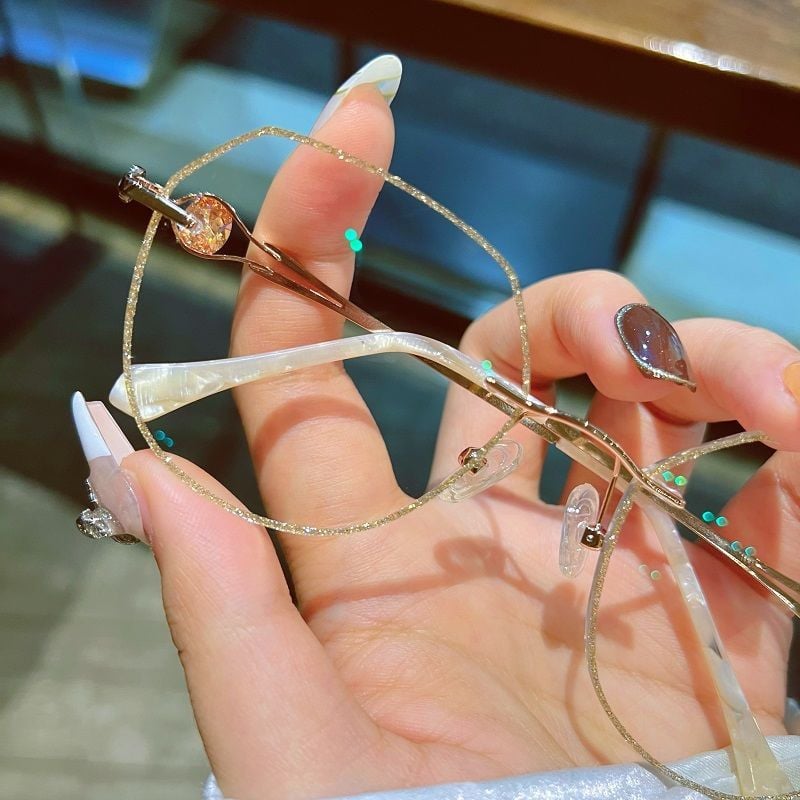 🌟WOMEN'S DIAMOND RIMLESS ANTI-BLUE LIGHT PRESBYOPIA GLASSES🏆