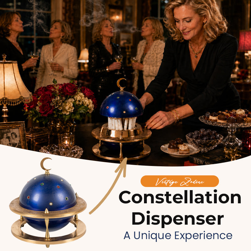 Vintage Zodiac Constellation Dispenser – Celestial Desktop Decor & Small Item Holder💋