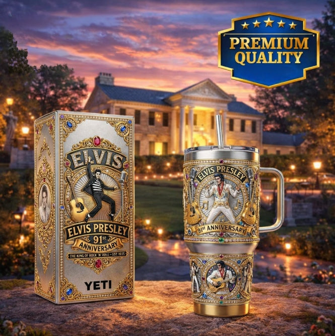 🎤HOT Elvis Presley Tumbler with Handle🏆