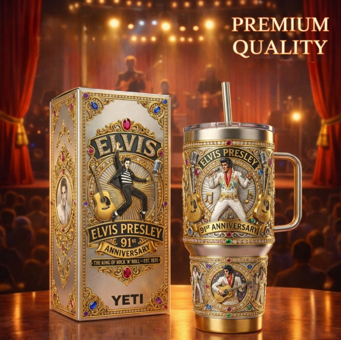 🎤HOT Elvis Presley Tumbler with Handle🏆