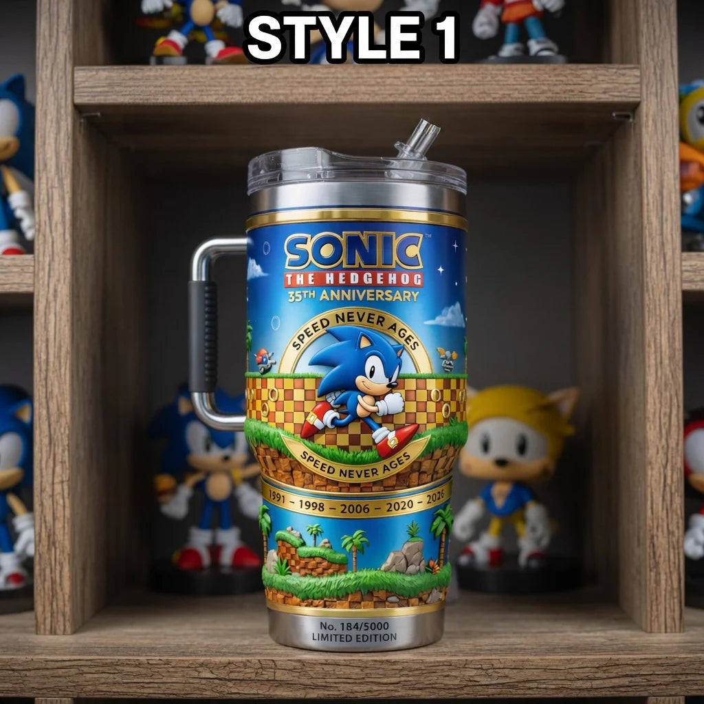 🦔🎮Sonic 35th Anniversary YETI Tumbler🏆