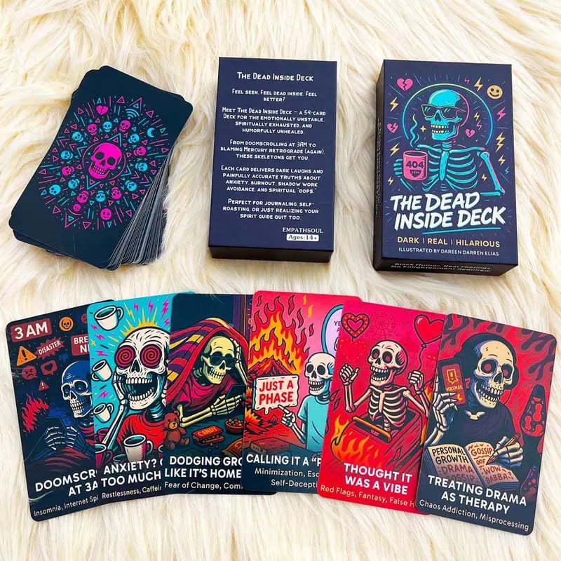 💀The Dead Inside Deck — 54 Cards of Skeletal Divination for the Emotionally Unstable | Spiritually Exhausted & Humorfully Unhealed🏆