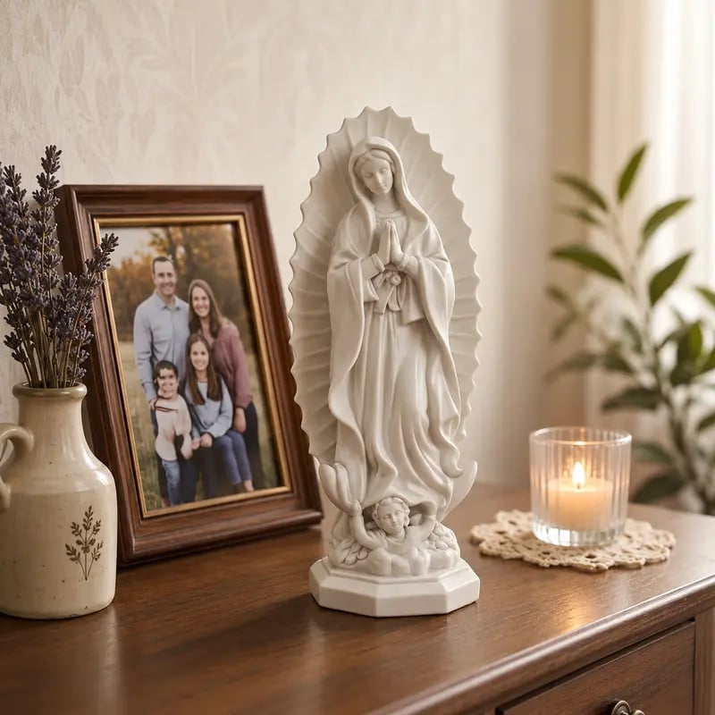 ✝️Resin Blessed Virgin Mary Rosary Holder Statue📿🏆