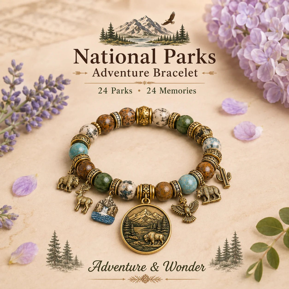 🏞️National Nature Park Faith Bracelet – Meaningful Vintage Nature & Wildlife Souvenir Bracelet💋