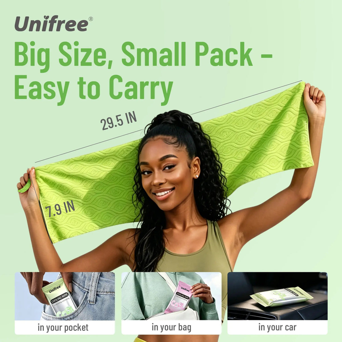 Unifree Cooling Towels & XL Menthol Cooling Wipes for Summer Heat, Sports, Travel & Outdoor Relief💋