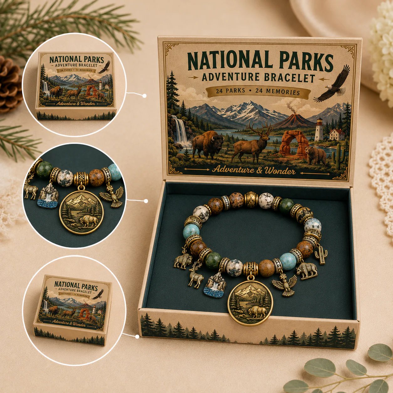 🏞️National Nature Park Faith Bracelet – Meaningful Vintage Nature & Wildlife Souvenir Bracelet💋