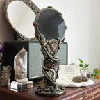 🔮 Handmade Black Obsidian Scrying Mirror – Crystal Chakra Altar Tool💋