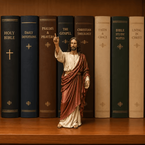 ✝️Jesus Figurine Bookshelf Decor Set🙏Sacred Companions for Your Daily Walk of Faith📚💋