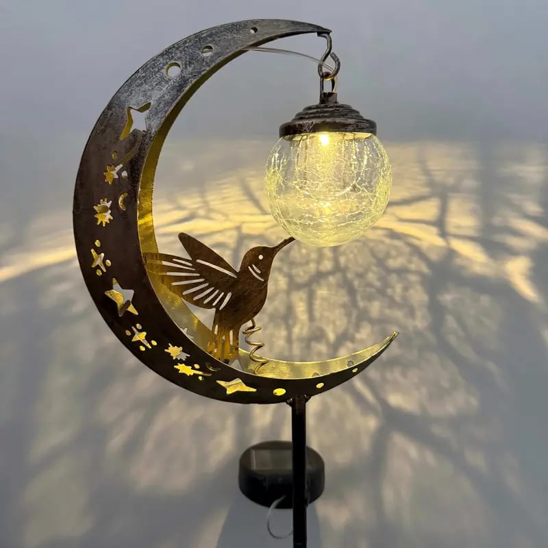 🌙✨Hummingbird Moon Solar Garden Stake Light🏆