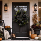 🧙Premium Gothic Black Rose Witch Hat Wreath – Haunting Elegant Halloween Front Door Statement Decor💋
