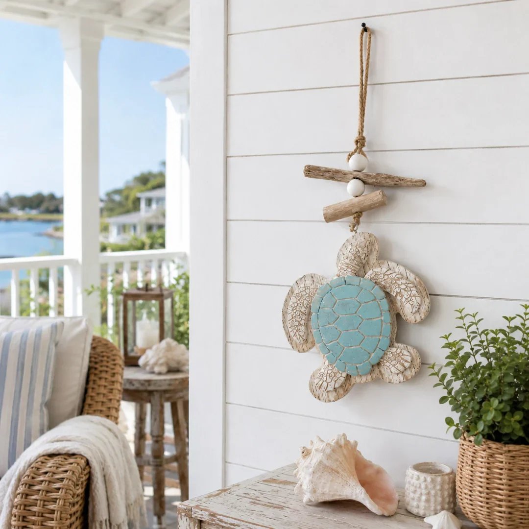 Glow-in-the-Dark Coastal Turtle Wall Hanging 🐢💋