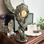 🔮 Handmade Black Obsidian Scrying Mirror – Crystal Chakra Altar Tool💋