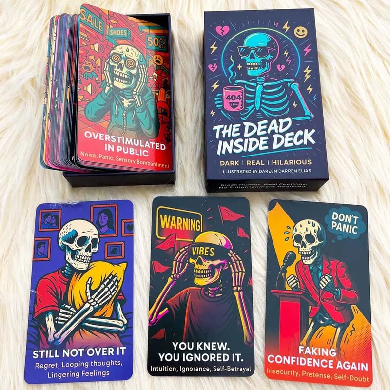 💀The Dead Inside Deck — 54 Cards of Skeletal Divination for the Emotionally Unstable | Spiritually Exhausted & Humorfully Unhealed🏆