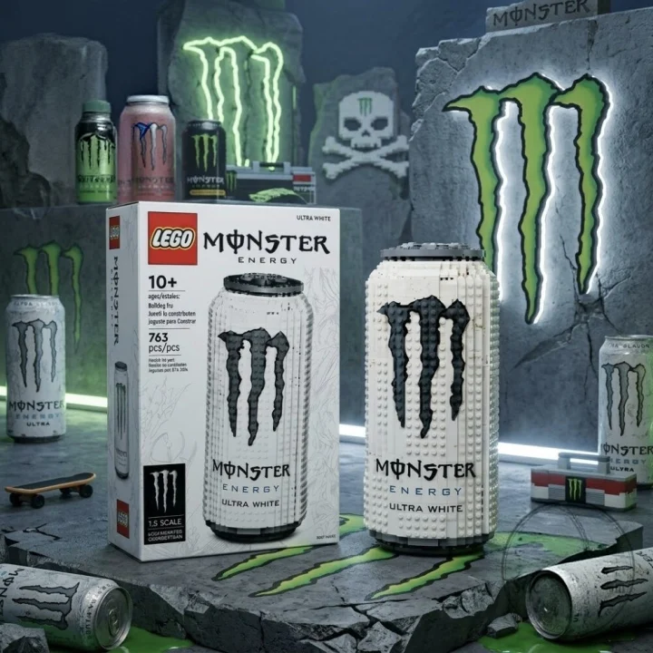 Monster Energy Ultra White Can Building Brick Set Collector Edition💋