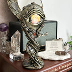 🔮 Handmade Black Obsidian Scrying Mirror – Crystal Chakra Altar Tool💋