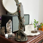 🔮 Handmade Black Obsidian Scrying Mirror – Crystal Chakra Altar Tool💋