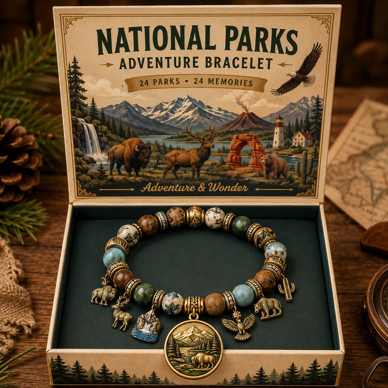🏞️National Nature Park Faith Bracelet – Meaningful Vintage Nature & Wildlife Souvenir Bracelet💋