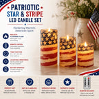 🕯️💡3-Piece Set - Patriotic Flameless Candles (With Remote Control)🏆