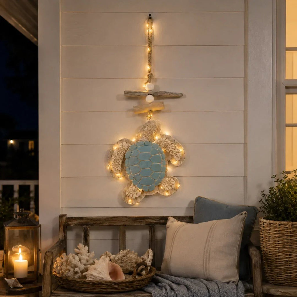 Glow-in-the-Dark Coastal Turtle Wall Hanging 🐢💋