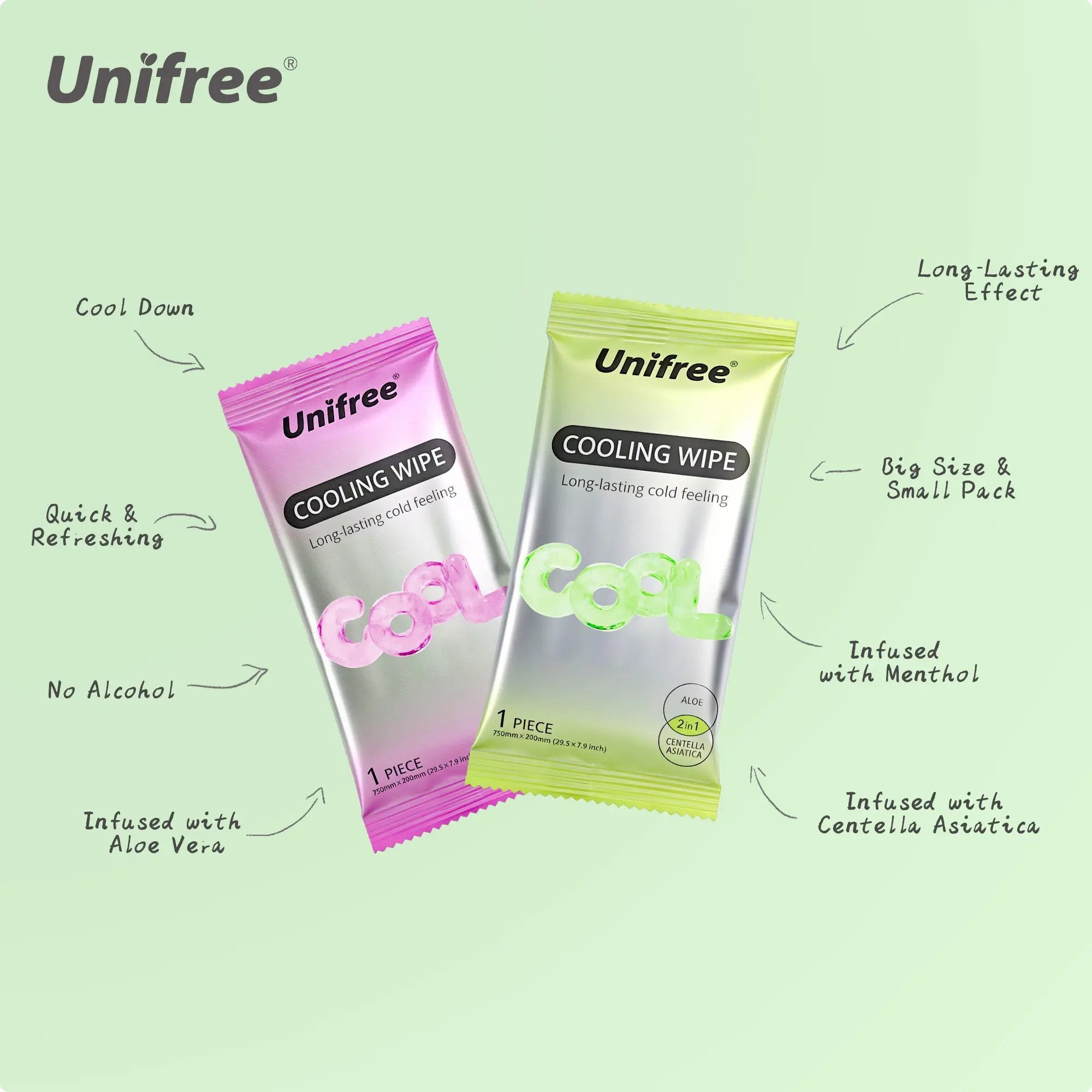 Unifree Cooling Towels & XL Menthol Cooling Wipes for Summer Heat, Sports, Travel & Outdoor Relief💋