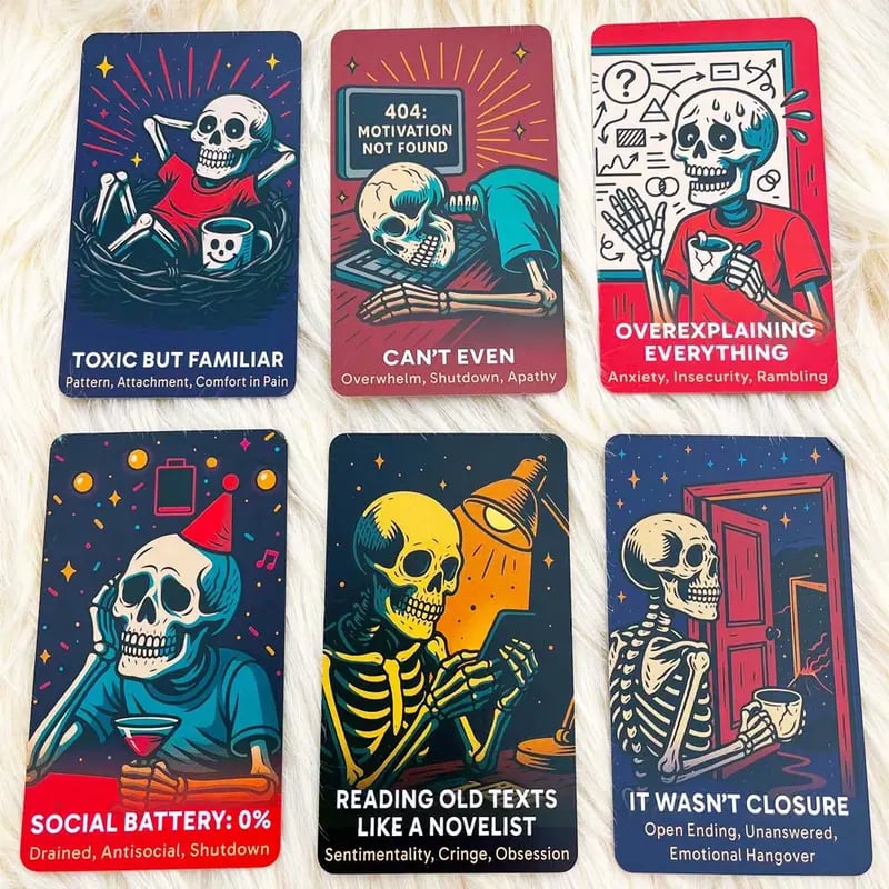 💀The Dead Inside Deck — 54 Cards of Skeletal Divination for the Emotionally Unstable | Spiritually Exhausted & Humorfully Unhealed🏆