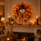 🔥🍁 Fall Favorite – Lighted Scarecrow Front Door Wreath💋