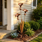 Copper Calla Lily Garden Chime Set – A Peaceful Touch for Flower Lovers 🌿🔔🏆