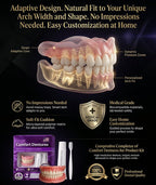 Full Set Natural Dentures Upper & Lower Silicone Fake Teeth Braces Comfort Fit Instant Confidence Smile Oral Care For Men Women