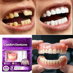 Full Set Natural Dentures Upper & Lower Silicone Fake Teeth Braces Comfort Fit Instant Confidence Smile Oral Care For Men Women