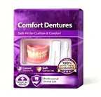Full Set Natural Dentures Upper & Lower Silicone Fake Teeth Braces Comfort Fit Instant Confidence Smile Oral Care For Men Women