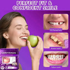 Full Set Natural Dentures Upper & Lower Silicone Fake Teeth Braces Comfort Fit Instant Confidence Smile Oral Care For Men Women