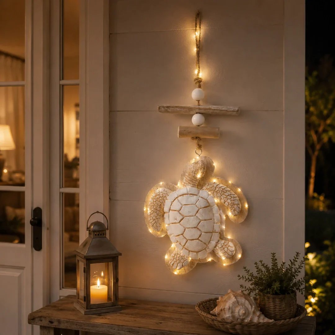 Glow-in-the-Dark Coastal Turtle Wall Hanging 🐢💋