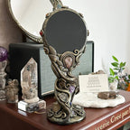 🔮 Handmade Black Obsidian Scrying Mirror – Crystal Chakra Altar Tool💋