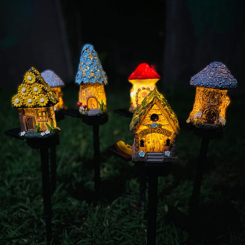 🍄🏠Solar Fairy-Tale Mushroom Cottage Garden Light🏆