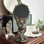 🔮 Handmade Black Obsidian Scrying Mirror – Crystal Chakra Altar Tool💋