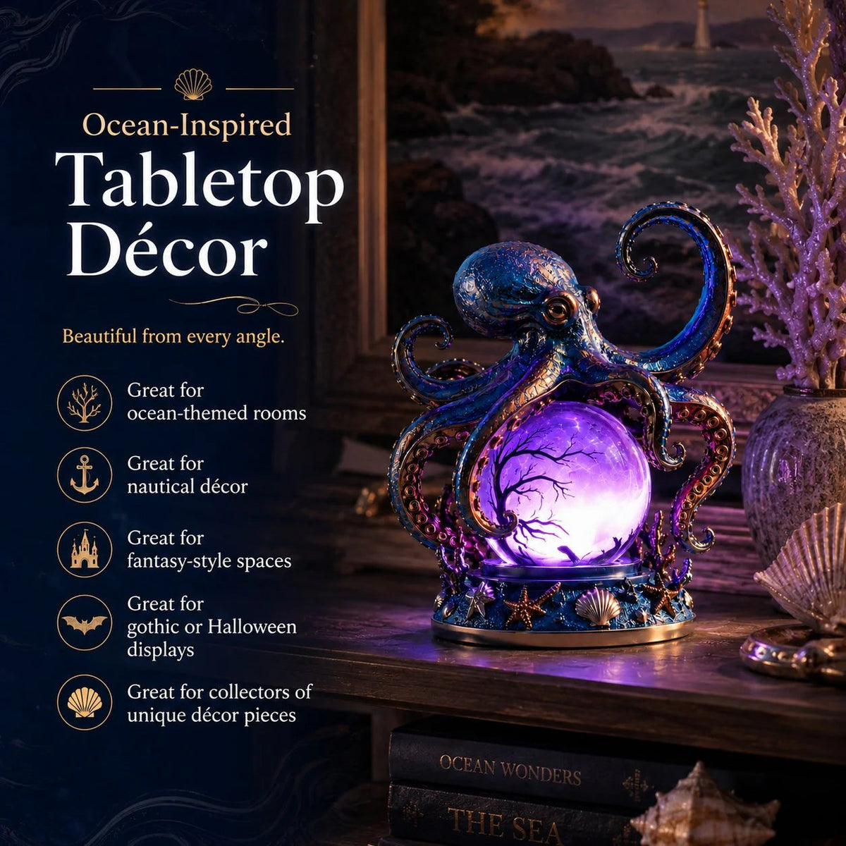 🐙 Deep Sea Octopus Crystal Ball Lamp💋