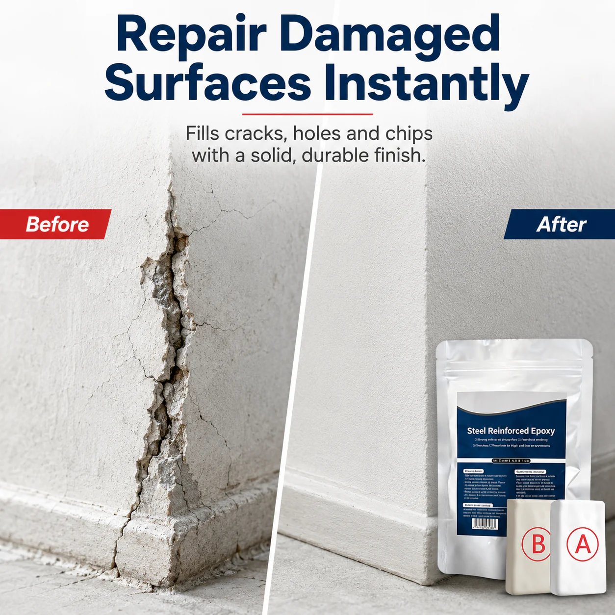 💥SAVE 50% NOW🏠Steel Reinforced Epoxy Repair Putty — Universal Glue for Metal, Wood, Plastic🏆