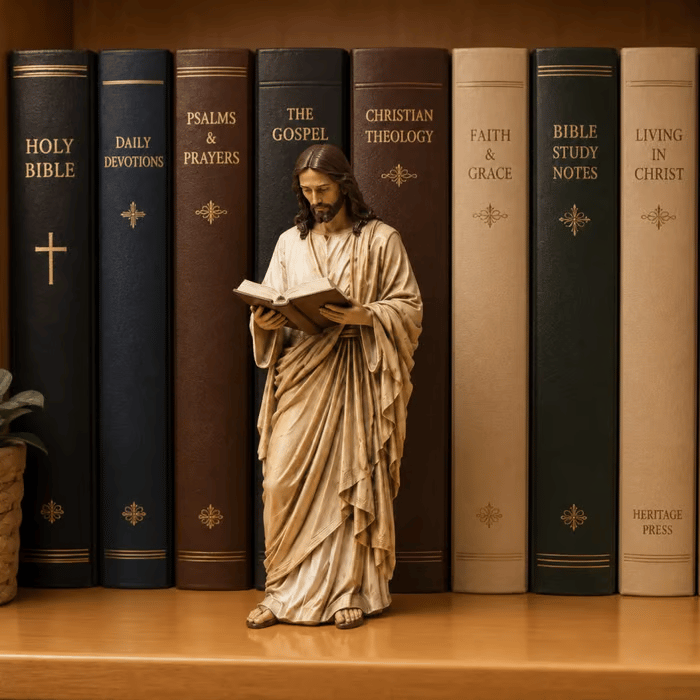 ✝️Jesus Figurine Bookshelf Decor Set🙏Sacred Companions for Your Daily Walk of Faith📚💋