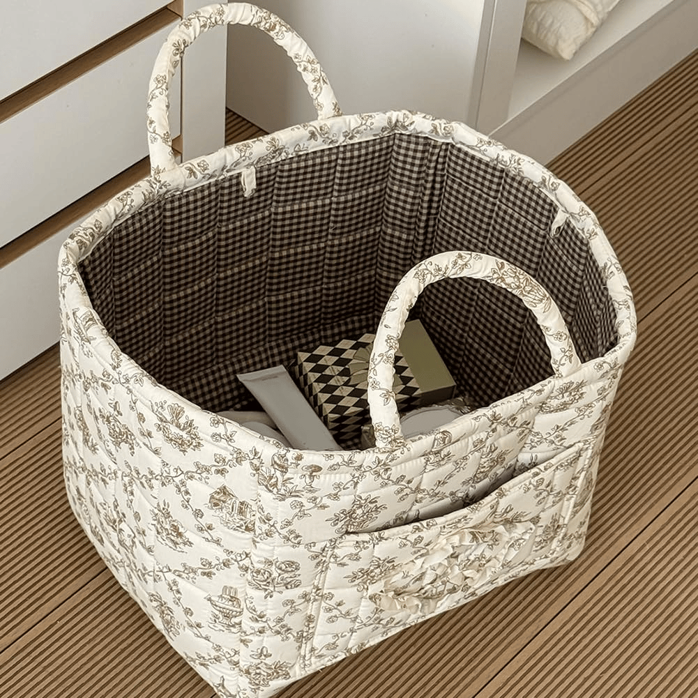 👜Car storage basket with handle - foldable washable storage basket and multi-purpose fabric box🏆