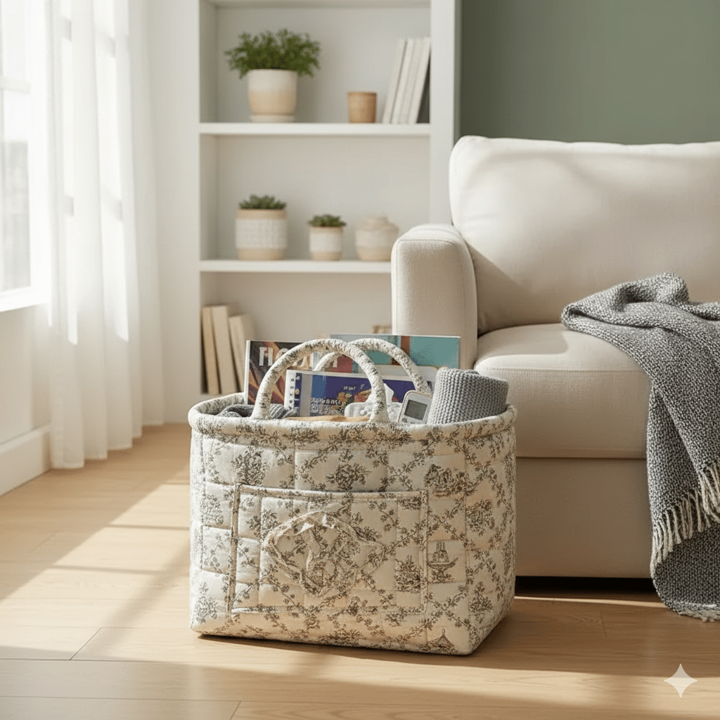 👜Car storage basket with handle - foldable washable storage basket and multi-purpose fabric box🏆