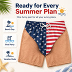 😎🇺🇸 Funny Patriotic Men’s Swim Trunks – Freedom & Chill Summer Beach Shorts 🏖️💋