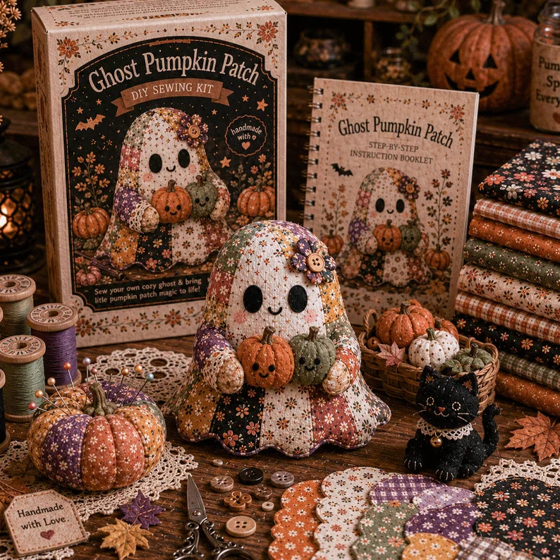 🔥40% Off Last Day - 👻 Little Ghost’s Cozy Halloween DIY Patchwork Kit🏆