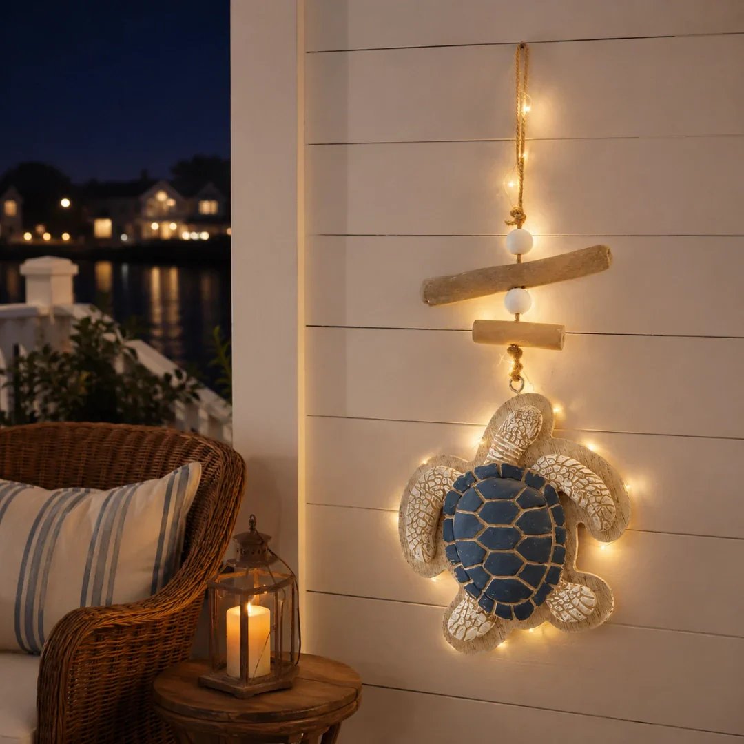 Glow-in-the-Dark Coastal Turtle Wall Hanging 🐢💋
